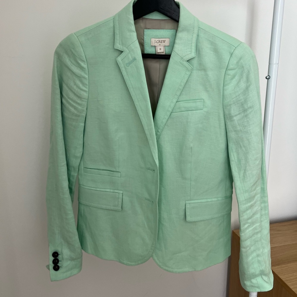 J. Crew Seafoam Green Aqua Blazer 0P